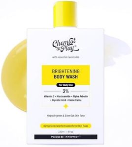 Chemist At Play Brightening Body Wash | Glowing Skin Detan Bodywash | Reduces Dark Spots, Tan & Evens out Skin Tone | Glycolic Acid | Alpha Arbutin | 30X Vitamin C with Camu Camu | Women & Men | 236ml