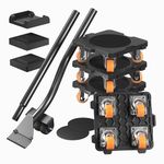 ONEON Furniture Mover with Wheels, 360° Rotation Wheels Furniture Dolly for Moving Heavy Furniture, Appliances, 660 LB Max Load Capacity with Auxiliary Lifter - Connect Bearings Wheel Dolly