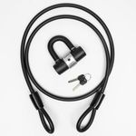 U Lock Padlock with Keys - 1.5M Cable Lock with Heavy Duty Padlock - Motorbike Lock High Security Outdoor Weatherproof - 16mm Rustproof Motorcycle Lock with Cable for Scooter, Shed, Gate, Garden Fence