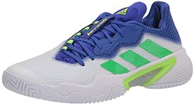 adidas Men's Barricade 12 Racquetball Shoe, White/Screaming Green/Sonic Ink, 11.5 UK