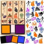 HOWAF 20 Pack Halloween Wooden Stam