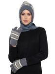 AMOLDO Combo Set Of Women Winter Woolen Knitted Skull Beanie Cap With Muffler/Scraf And Gloves (Design Cap) (Grey)