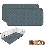 Mooydee 2 Pack Guinea Pig Cage Liners Guinea Pig Bedding Washable | Super Absorbent | Waterproof | Non Slip | Reusable Guinea Pig Pee Pads for Small Animals Cages Rabbit Hamster Rat - 48" x 24"