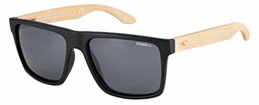 O'Neill Men's Polarized Sunglasses - Matte black/Bamboo/Solid smoke Lens - ONHARWOOD2.0-104P size 57-17-142 mm