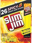 Slim Jim Spicy Snack Size Smoked Meat Sticks, Keto Friendly, 7.28 oz. 26 Count Box