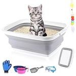 Cat Litter Box, Portable Foldable T