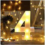 Hotsellhome LED Alphabet Letter Lights Light Up Warm White Night Light Plastic Letters Numbers Standing for Home Party Bar Wedding Festival Birthday Decorations Xmas Gifts (4)