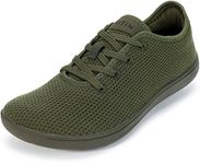 WHITIN Men's Wide Casual Barefoot Sneakers | Zero Drop Sole | Minimalist Style, W88 | Olive Green, 11 Wide