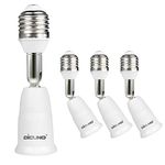 DiCUNO E26 Base Light Socket Extender, 3.74 Inch Extension, Adjustable Light Socket Adapter, E26 to E26 Bulb Converter Extender, 10-Pack