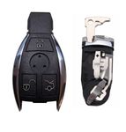 LT2CP Replacement Key Fob Cover Case for Mercedes A Class, B Class, C Class, E Class, S Class, M Class, S Class, SL Class, CL, CLS Class, CLK, GLK, GL 3 Button, Slot for 2 batteries,