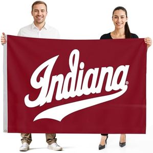 Indiana Hoosiers 5' x 8' College Sports Printed Flag - NCAA Licensed - Nylon - School Banner (White, Red)