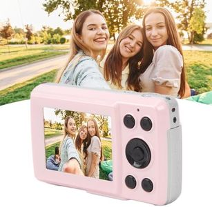 Digital Camera, 1080P 16MP Auto Focus CCD Point and Shoot Vlogging Camera with 2.4in Screen for Travel, 16X Zoom Portable Compact Photo Camera for Boys Girls Beginners Kids Teens