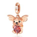 Doyafer 925 Sterling Silver Charm,Big Eared Mouse Embracing Heart, Women'S Bracelet Charm Bead, Necklace Pendant As A Birthday Gift For Friends And Family