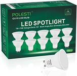 POLESTI 7W GU10 LED Bulbs, Cool White 6000K, 70W Halogen Spotlight Equivalent, 650lm, 120 Degree Beam, LED Spot Light Recessed Lighting, Non-Dimmable, Pack of 10