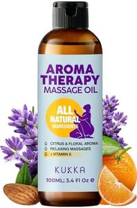 Kukka Essential Oils Aromatherapy Massage Oil Moisturizing & Relaxing for Full Body Massage, Lavender, Orange Oil Blended 100% Natural Body Oils for Women & Men - Spa Quality & Light Weight 100 ML