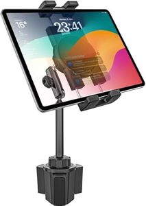 Charchendo Cup Holder Car Tablet Mount for Truck, [Sturdy 2-Section Metal Arm] Car Cup Tablet Holder, Vehicle/Pickup Truck Tablet Cup Mount for iPad Pro 12.9, 11 Galaxy Tab, Fire, 4-13'' Devices