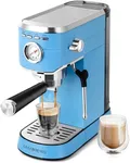 CASABREWS Espresso Machine 20 Bar, Stainless Steel Espresso Maker with Milk Frother Steam Wand, Professional Coffee Machine with 34oz Removable Water Tank, Baby Blue