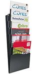 Twinco A4 Metal Wall Literature Display with 7 Compartments, Black