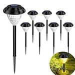 Solar Pathway Lights Outdoor, 8 Pack LED Solar Landscape Lights, Color Changing Waterproof Solar Powered Pathway Lights for Yard, Patio, Landscape, Walkway (Warm White)