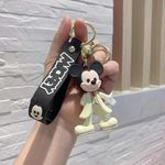 DD RETAILS 3D Cute Anime Keychains || Couple KeychainS With Wristband & Pendant || Cartoon Character Keychains For Boys & Girls (Pack Of 1) (Mickey)