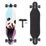 BOCIN 41 inch Freeride Longboard Drop Through Skateboard 8 Ply Canadian Maple Complete Cruiser for Cruising, Carving,Free-Style and Downhill (Panda)