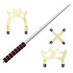 TIHOOK 4 PCS,Billards Cue Stick Bridge,Retractable Billiards Cue, 3 PCS Removable Brass Bridge Head,Pool Cue Accessories,Pool Table Accessories for Pool Table (Gold)