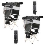 Nice C Camping Chair with Canopy, Chair with Shades, Sports Chairs, Folding Chair with Canopy, Detachable Shade Canopy, Side-Pocket and Cupholder (Two Green)