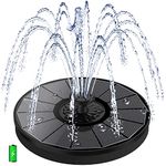 Yzert 3.5 W Solar Fountain Works in Cloudy with 2000 mAh Battery, Solar Bird Bath Fountains with 7 Nozzles & 3 Filter Cottons, Solar Fountain Pump for Bird Bath, Pool, Garden Decor, Outdoor, Pond