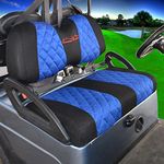 Golf Cart Seat Covers Fit to Club Car Precedent,DS and Yamaha,Breathable Washable Polyester Mesh Cloth. Renew Your Golf Cart. (Blue/Black)