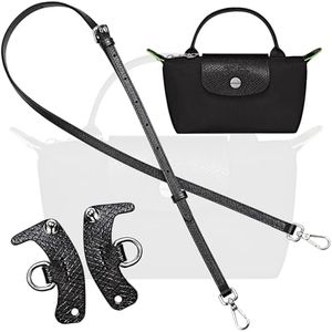 KIYOMIL Purse Strap Crossbody Conversion Kit for Mini Handbag,Genuine Leather Shoulder Straps Replacement Adjustable for Bags(Black-S)