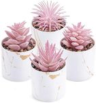 Der Rose 4 Packs Fake Plants Artificial Plants Indoor for Home Office Desk Accessories for Women