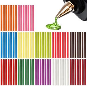 84 Pezzi Stick Colla a Caldo 7mm x 100 mm, Ricariche Colla a Caldo Colorata, Bastoncini Colla a Caldo Multicolore, Bastoncini di Colla Asciugatura Rapida Kit, per Fai da Te, Riparazione e Fissaggio