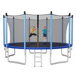 Giantex Trampoline, 8Ft 10Ft 12Ft 14Ft 15Ft 16Ft ASTM Certified Approved Recreational Trampolines with Enclosure Net, Outdoor Large Trampoline with Ladder for Adults Kids (15Ft 5 Legs)