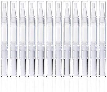 12Pcs 3 ml Empty Nail Oil Pen with Brush Tip, Transparent Twist Pens, Lip Gloss Brush Applicators, Eyelash Growth Liquid Tube Container (12PCS)