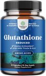 Reduced Glutathione Supplement with Milk Thistle - 500mg Per Serving Plus Alpha Lipoic Acid and Silymarin Milk Thistle Complex for Liver Support Skin Complexion and Immune Support (15 Servings)