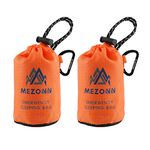 Mezonn PE Emergency Sleeping Bag Survival Bivy Sack- Use as Emergency Space Blanket, Lightweight Sleeping Bag, Survival Gear Outdoor, Hiking, Camping - Includes Nylon Sack Carabiner