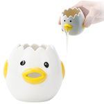 Egg Separator, Ceramics Vomiting Chicken Egg Yolk Egg White Separator, Little Chick Small Egg Filter Splitter Suitable for Kitchen Baking Small Tools (Yellow)
