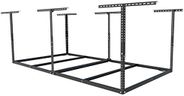 FLEXIMOUNTS 4x8 Overhead Garage Storage Rack without Decking, Storage Organization System, Heavy Duty Metal Garage Ceiling Racks, 600lbs Weight Capacity, Black, Lite Series