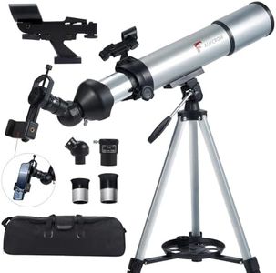 Telescope for Adults 80mm Aperture 600mm Refractor Telescopes High Magnification Astronomical Telescope for Beginner, Telescopio for Stargazing with Phone Adapter Carrying Bag Tripod