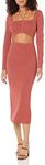 The Drop Women's Auburn Corbin Long-Sleeve Halter Detail Cutout Midi Dress, M