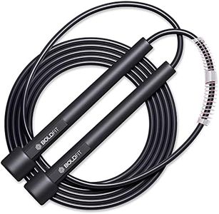 Boldfit Skipping Rope for Men and Women Jumping Rope With Adjustable Height Speed Skipping Rope for Kids, Women, Girls Rassi Jumping Men for Exercise, Gym, Sports Fitness - Black, Polyvinyl Chlorine