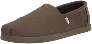 TOMS Men's Alpargata Recycled Cotton Canvas Loafer, Dark Olive, 7 US