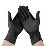 AM SAFE-X delivering the best Black Nitrile Gloves | Pack of 80 | Disposable Powder Free Examination Hand gloves | 3 mil | Multi Purpose with Superior Durability (Medium)