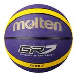 Molten GR Basketball, Indoor/Outdoor, Premium Rubber, Size 7, Impact Colour Purple/Yellow, Suitable For Boys age 14 & Adult (BGR7-VY)