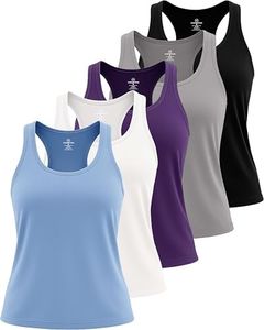 5 Pack: Womens Plus Size Quick Dry Fit Ladies Tops Blouse Tee Athletic Yoga Workout Running Gym Active Tees Exercise Women Racerback Sleeveless Flowy Fitness Loose Fit Tank Top Just My- Set 6, 3X
