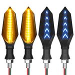 URAQT Motorcycle Led Turn Signal Light, 4 Pcs Universal Leds Bulbs Waterproof Flashing Indicator, 12V Flowing LED Indicator Bright Signal Light, Daytime Running Lights Brake Lights for Motorcycle