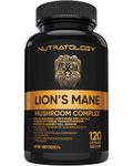 Nutratology Organic Lion's Mane Mushroom Capsules - Nootropic Functional Mushroom Supplements Made With 40% Polysaccharides & >20% Beta-Glucan | Supports Memory, Cognition & Brain Health -120 Capsules
