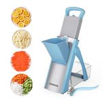 Upgraded version Mandoline Slicer for Kitchen &Safe Vegetable Chopper 5 in 1 & Adjustable mandoline slicer.Detachable Blade,Can cut slicing,strips,shredding and dicing Kitchen Veggie chopper