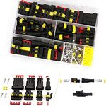 E-TING 384Pcs Waterproof Car Electrical Connector Terminals Automotive Electrical Wire Connector Plug Kit 1/2/3/4 Pin Connectors Male and Female