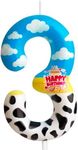 Zi Lan Toy Inspired Game Birthday Candle Cartoon Story Birthday Party Decorations Blue Sky White Cloud and Black Cow Birthday Cake Topper Candles for Boy Girl Cartoon Theme Party Decorations Supplies